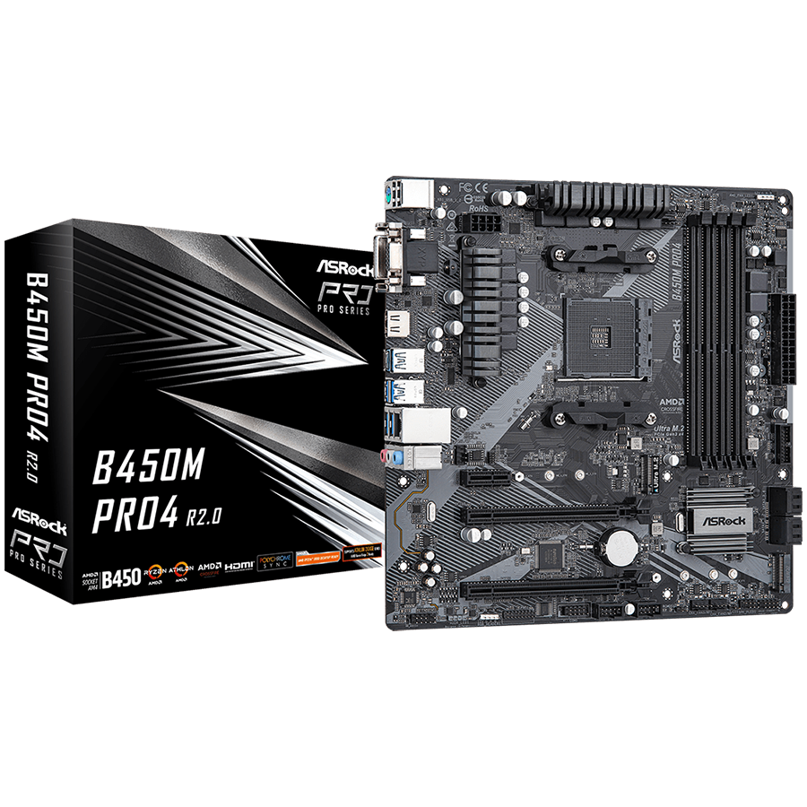 Asrock Дънна платка настолна (B450M PRO4 R2.0)