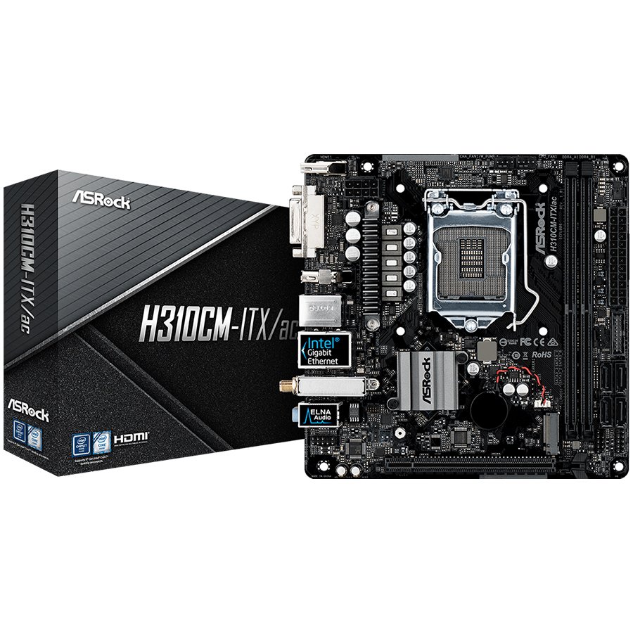 Asrock Дънна платка настолна (H310CM-ITX/AC)